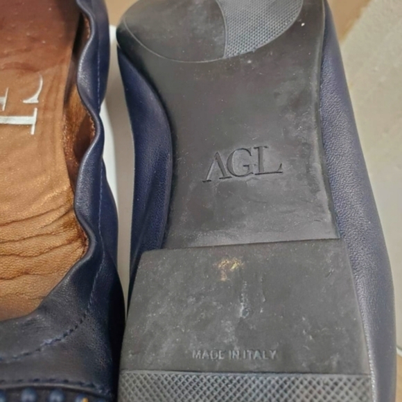 AGL Ballet Flats Womens Leather Metal Studs Cap Toe shoe 🌴 - Picture 8 of 11